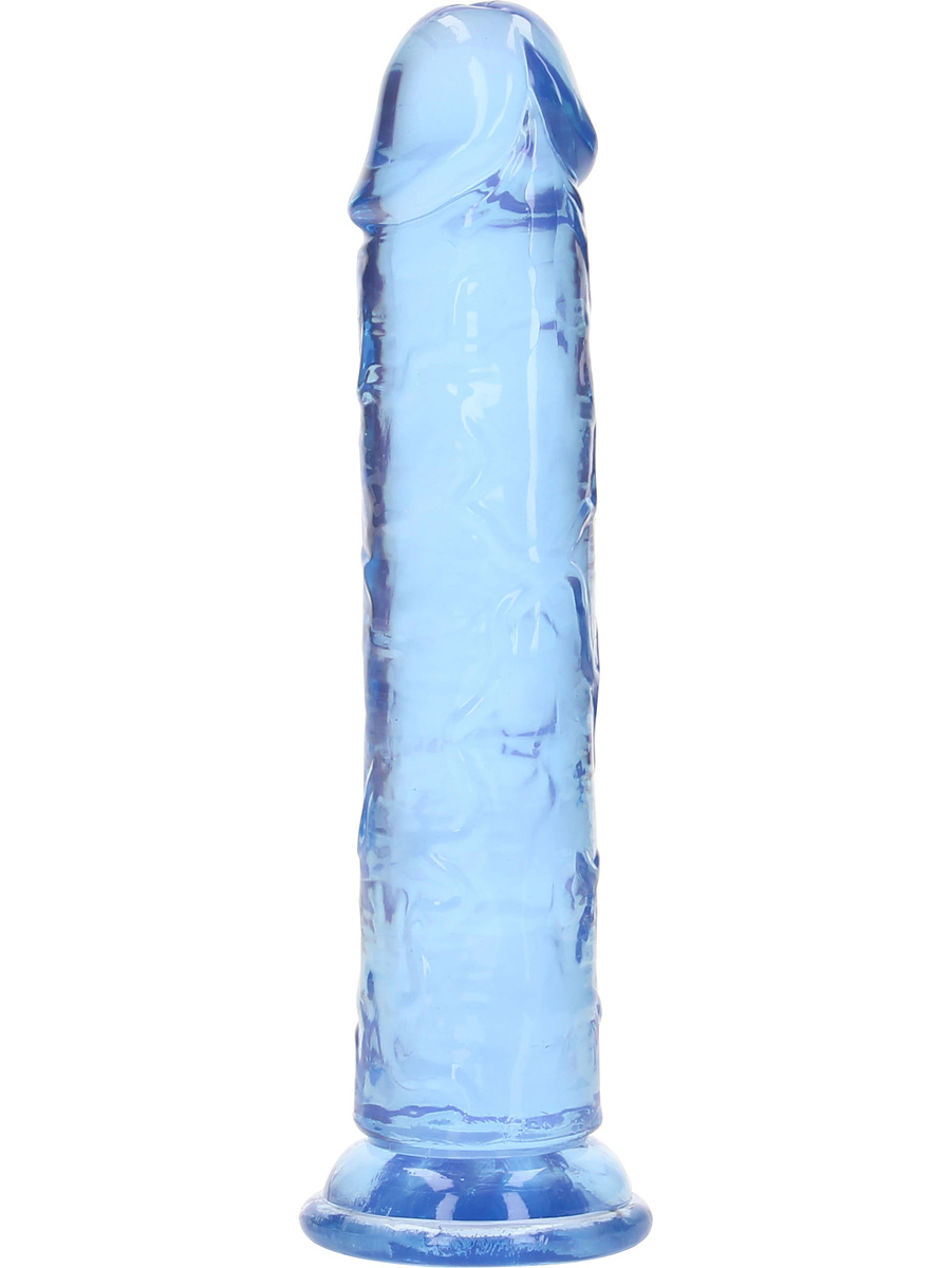 RealRock: Crystal Clear Straight Realistic Dildo, 18 cm, blå