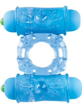 Shots Toys: Double Vibrating Ring, blå