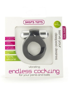 Shots Toys: Vibrating Endless Cockring, svart