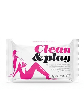 Love to Love: Clean & Play, Rengöringsservetter, 10-pack