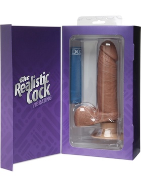 Doc Johnson: Realistic Vibro Cock, 15 cm, brun