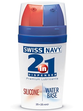 Swiss Navy 2 in 1: Silicone & Water Base, Premium Glidmedel, 25 + 25ml