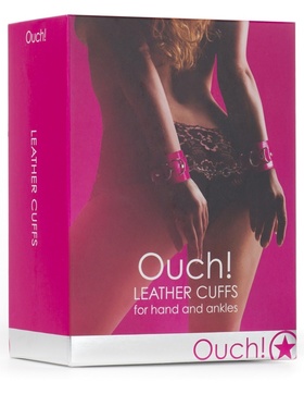 Ouch!: Leather Cuffs, rosa