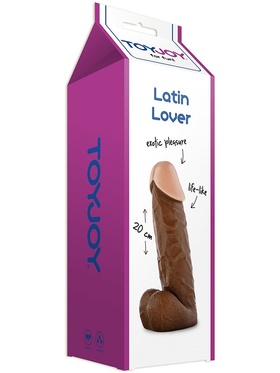 Toy Joy: Latin Lover, Dildo med Pung, 20 cm, mörk