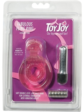 Toy Joy: Fabulous Fling Ring, Vibrerande Penisring, rosa