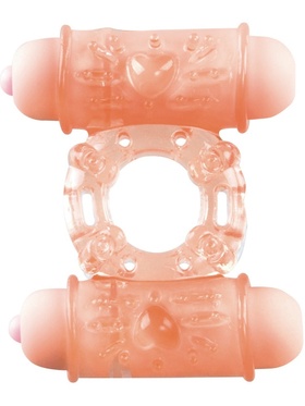 Shots Toys: Double Vibrating Bullet Ring, hudfärgad