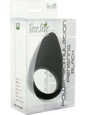 Toy Joy: Power Stimulation Penisring, S/M, svart