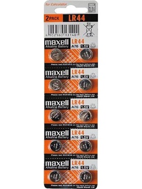 Maxell Batterier: Knappcell, LR44, 1,5V, Alkaline, 10-pack