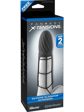 Pipedream Fantasy X-Tensions: Silicone Gladiator Extension, svart