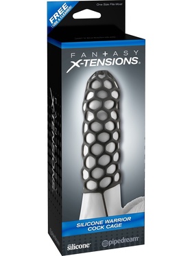 Pipedream Fantasy X-Tensions: Silicone Warrior Cock Cage, svart