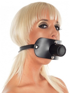 Rimba: Leather Gag with Urine Tube