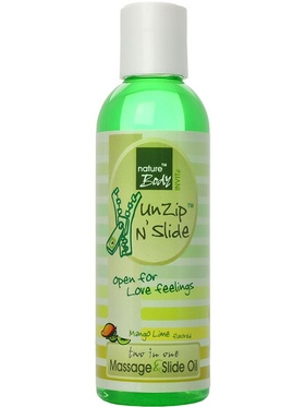 Nature Body: Unzip n' Slide, Mango Lime, Massage, 100 ml