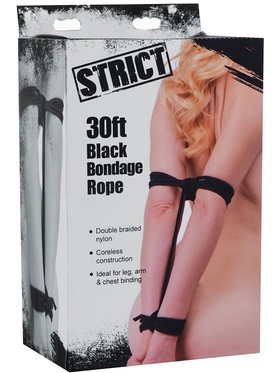 Strict: Black Bondage Rope, 9 m