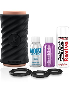 Pipedream Extreme: Elite Sure Grip Silicone Stroker, svart