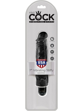 Pipedream: King Cock, Vibrating Stiffy, 7 tum, svart