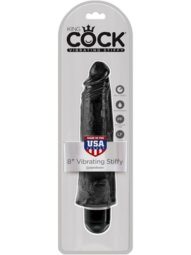 Pipedream: King Cock, Vibrating Stiffy, 8 tum, svart