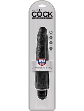 Pipedream: King Cock, Vibrating Stiffy, 9 tum, svart