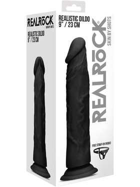 RealRock Skin: Realistic Dildo, 24 cm, svart