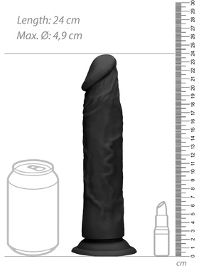 RealRock Skin: Realistic Dildo, 24 cm, svart