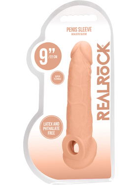 RealRock Skin: Penis Extender with Rings, 22 cm, ljus