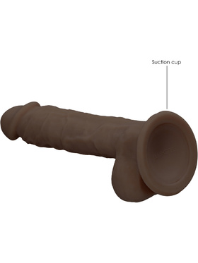 RealRock Ultra: Silicone Dildo / Dual Density, 17.8 cm, brun