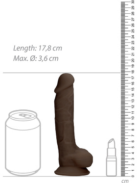 RealRock Ultra: Silicone Dildo / Dual Density, 17.8 cm, brun