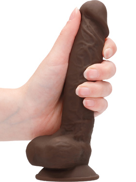 RealRock Ultra: Silicone Dildo / Dual Density, 17.8 cm, brun