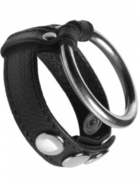 Strict: Leather and Steel Cock and Ball Ring