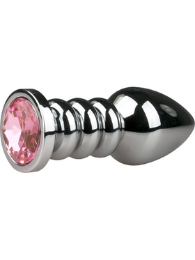 EasyToys: Metal Butt Plug No. 19 with Crystal, silver/rosa