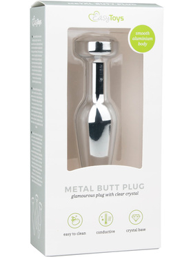 EasyToys: Metal Butt Plug No. 9 with Crystal, silver/clear