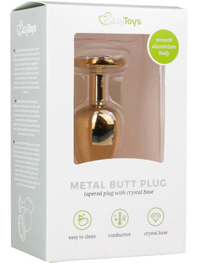 EasyToys: Metal Butt Plug No. 1 with Crystal, small, guld/clear