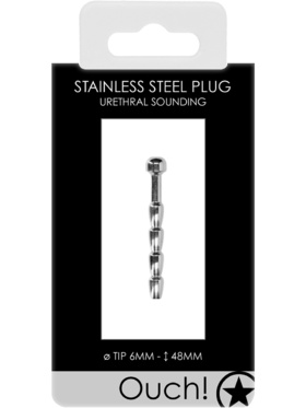 Ouch!: Urethral Sounding, Stainless Steel Plug, 6 mm