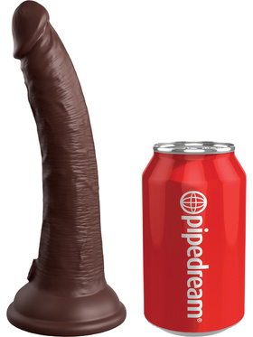 King Cock Elite: Dual Density Silicone Vibrating Cock, 21 cm, mörk