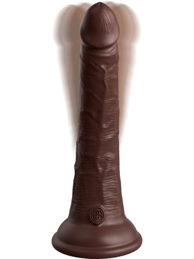 King Cock Elite: Dual Density Silicone Vibrating Cock, 21 cm, mörk