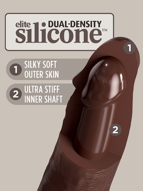 King Cock Elite: Dual Density Silicone Vibrating Cock, 21 cm, mörk