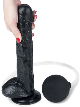 LoveToy: Squirt Extreme Dildo, 28 cm, svart