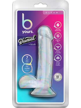 B Yours: Diamond Gleam Dildo, 18 cm, transparent