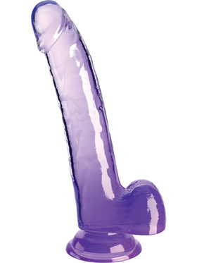 King Cock Clear: Dildo with Balls, 25 cm, lila