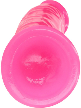 RealRock: Glow in the Dark Realistic Dildo, 15.5 cm, rosa