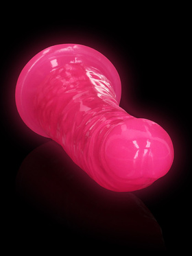 RealRock: Glow in the Dark Realistic Dildo, 15.5 cm, rosa