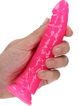 RealRock: Glow in the Dark Realistic Dildo, 15.5 cm, rosa