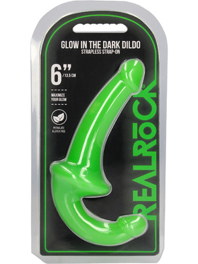 RealRock: Glow in the Dark Strapless Strap-On, grön