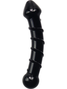 LoveToy Glass Romance Spiral Dildo, svart