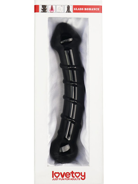 LoveToy: Glass Romance Spiral Dildo, svart