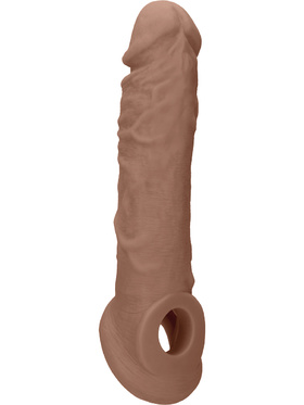 RealRock Skin Penis Extender with Rings, 21 cm, brun