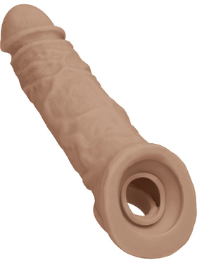 RealRock Skin: Penis Extender with Rings, 21 cm, brun