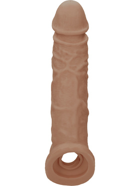 RealRock Skin: Penis Extender with Rings, 21 cm, brun