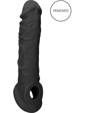 RealRock Skin: Penis Extender with Rings, 21 cm, svart