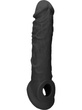 RealRock Skin Penis Extender with Rings, 21 cm, svart