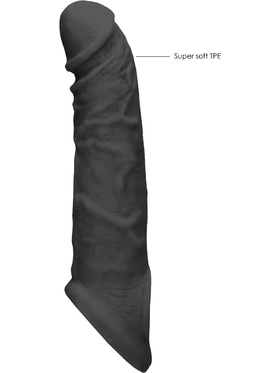 RealRock Skin: Penis Extender with Rings, 21 cm, svart